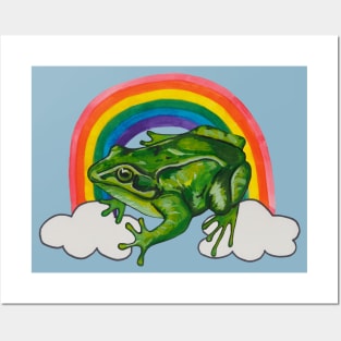 Tropical frog and rainbow Posters and Art